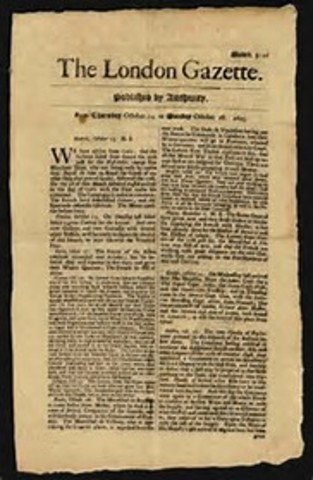 Newspapers are first published in London