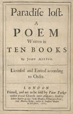 c.1658 John Milton begins Paradise Lost