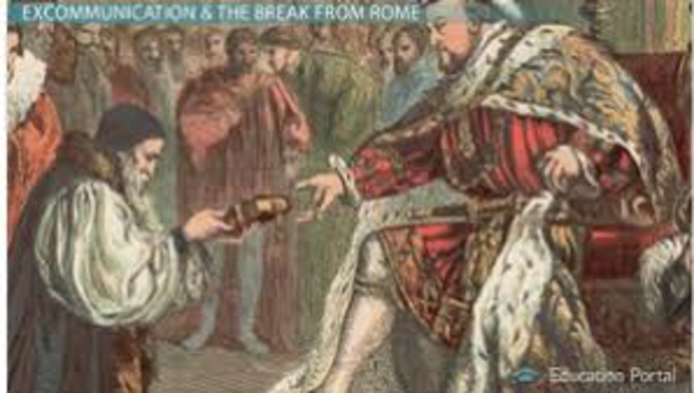 1543 Henry VII proclaims himself head of the Church of England