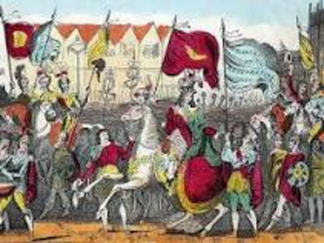 Puritan Commonwealth ends;monarchy is restored with Charles II