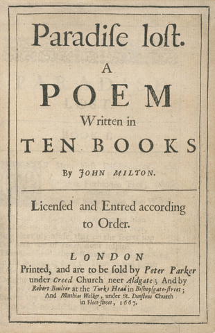John Milton begins 'Paradise Lost'