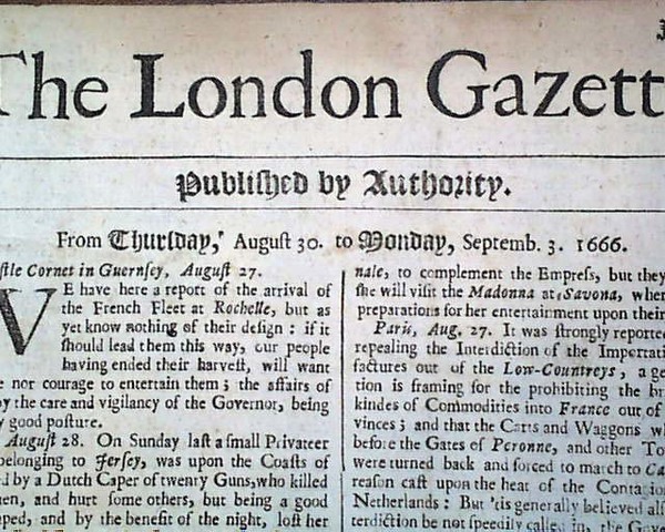 Newspaper are first Published in London