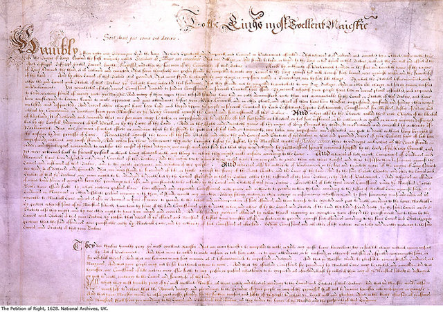 Charles I signed the Petition of Rights in England.