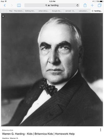 President Harding's death
