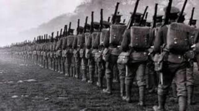 Lexington marching troops