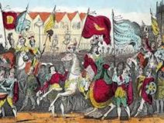 Puritan Commonwealth ends; monarchy is restored with Charles II