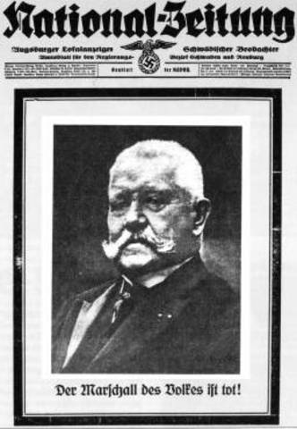 Tod von Hindenburg