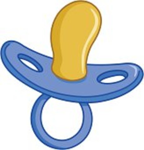 Cuando tenía dos anos, chupaba el chupete.