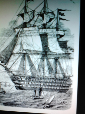 Grabado Barco De Vela Wellington