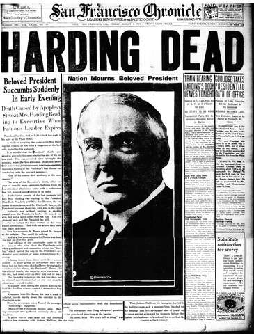 Harding dies