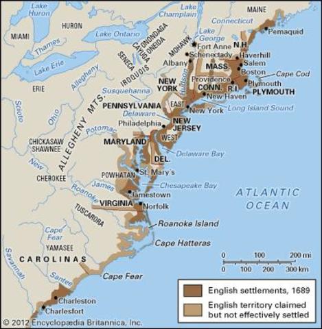 England established colonies that becomes the USA