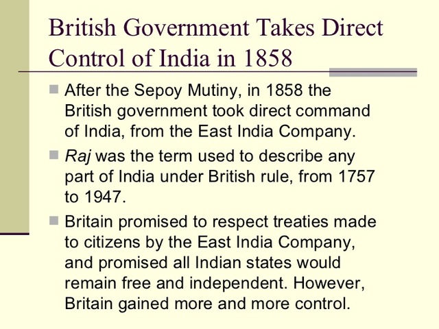 Britain takes control of India