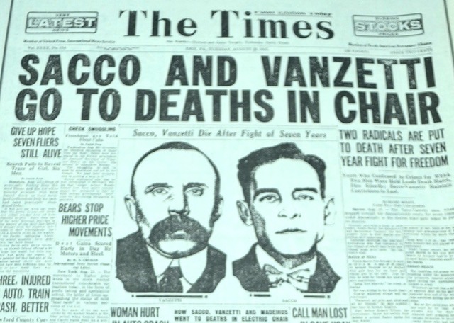 Sacco and Vanzetti executed
