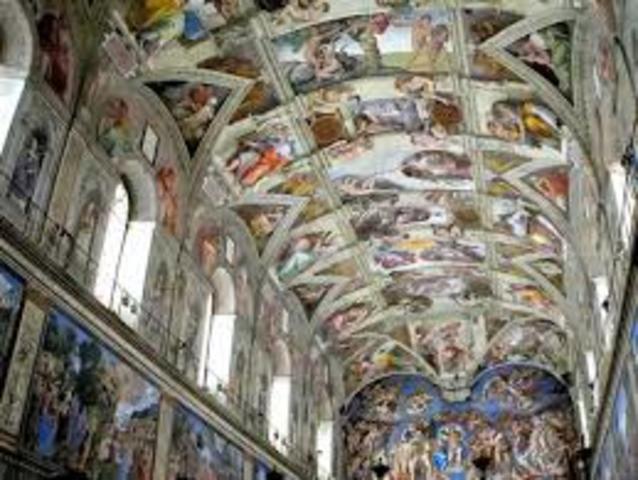 Michelangelo begins painting the Sistine Chapel
