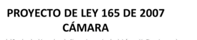Proyecto de ley 165.