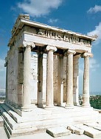 The temple of Athena is completed on the acropolis