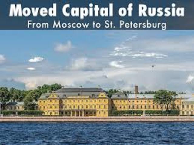 Peter I moved the capital of Russia to St. Petersburg