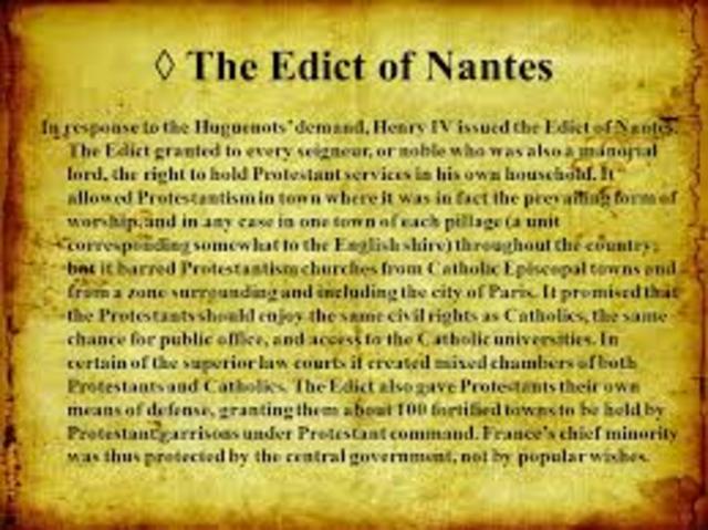 Henry IV issued the Edict of Nantes