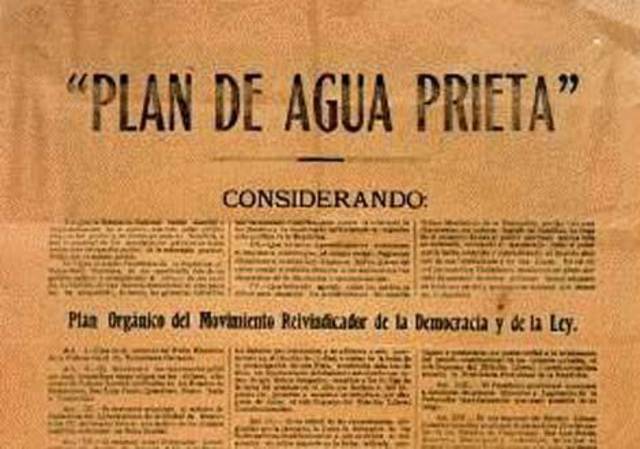 Se proclama el Plan de Agua Prieta