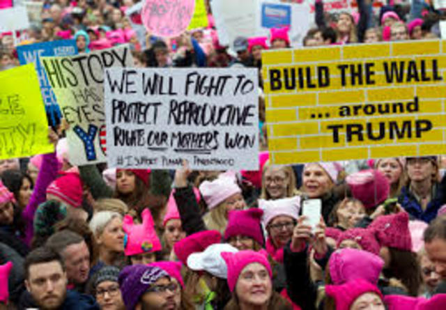 2017 Women's protest against U.S. president Trump.