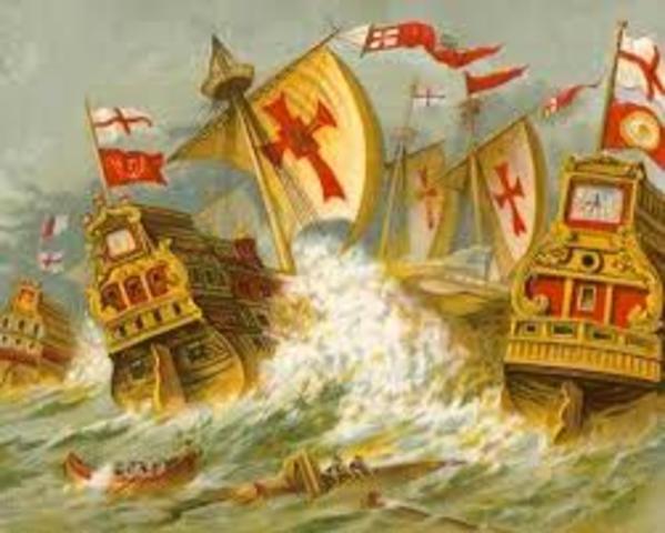 Philip II's Spanish armada was defeated by England