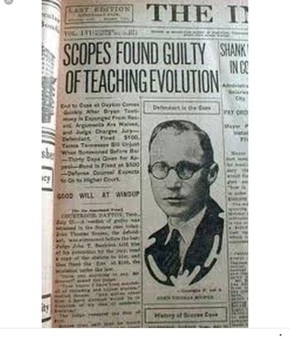 John Scopes creates a national conflict