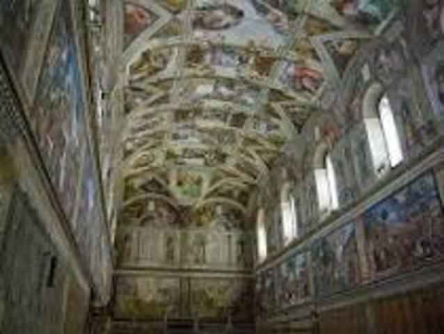 Michelangelo begins painting the Sistine Chapel
