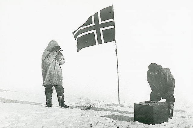 Roald Amundsen wins the Race to the South Pole