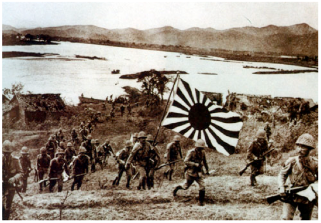 36 Japanese fighters attack Kai Tak airfield and units of the Japanese 23rd cross the Sham Chun Shan river (8:00am)