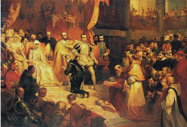 CARLOS ERA JURADO COMO EL REY DE ARAGON