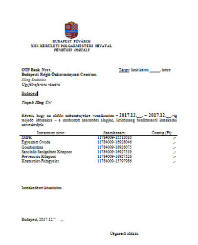 Heti finanszírozás igénylése