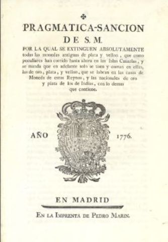 Publicación de la Pragmática Sanción de 1789