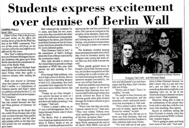 Cold War; the Berlin Wall Falls
