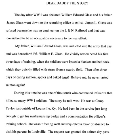 Dear Daddy the Story