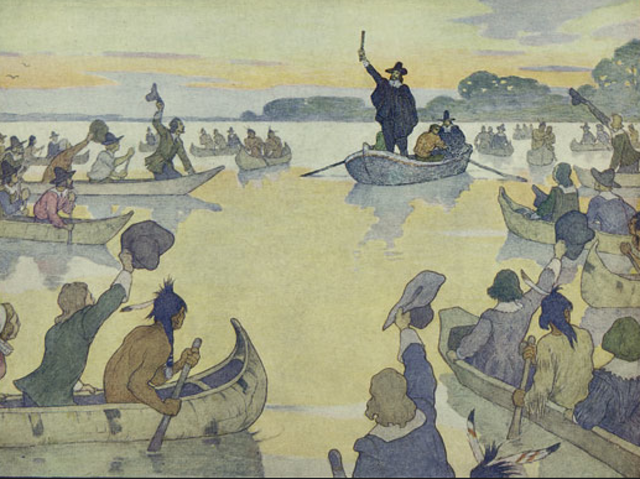 Rhode Island founder banished from Massachusetts