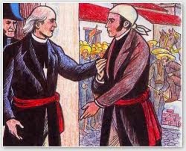 Reunión de Miguel Hidalgo con José María Morelos y Pavón