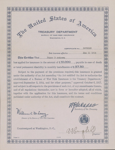 Insurance for Edgar D. Anderson