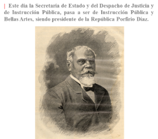Se creó la Secretaría de Instrucción Pública y Bellas Artes
