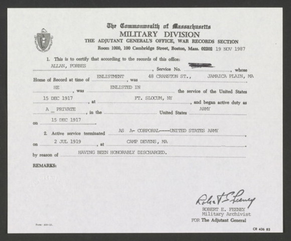 Modern copy of military service