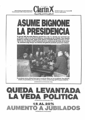 Bignone asume la presidencia