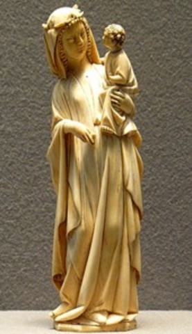 Virgin and Child Ivory Carving