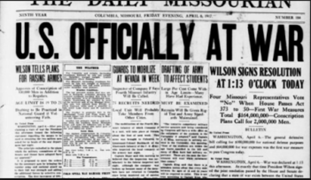 U.S. declares war on Germany