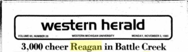 Ronald Reagan Crowd in Battle Creek