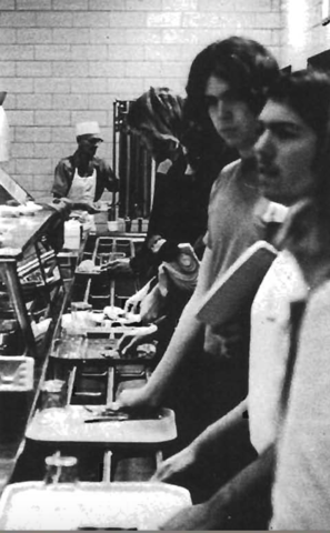 New cafeteria  located in the Burnhams, this was the first cafeteria that was in a dorm.