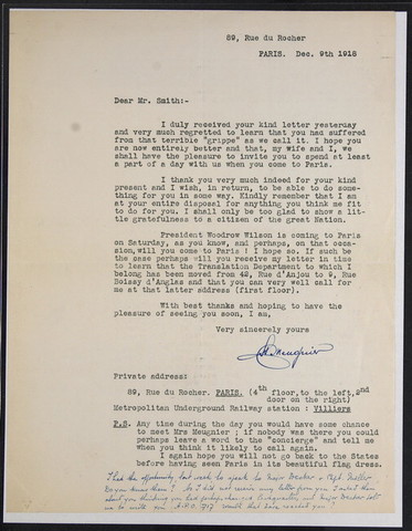 Letter From H. Meugnier, Paris