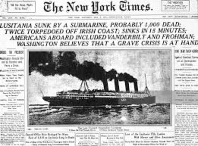Lusitania has been sunk