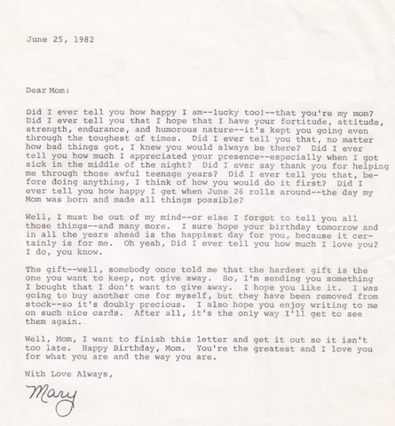 Love for Flags/Letter to his mom