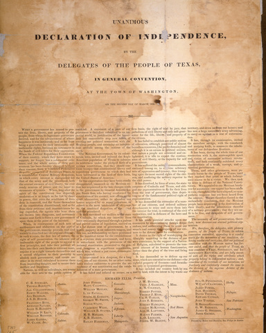 The Texas Declaration of Independence is signed!