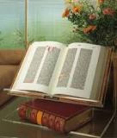 Gutenberg prints the first Bible