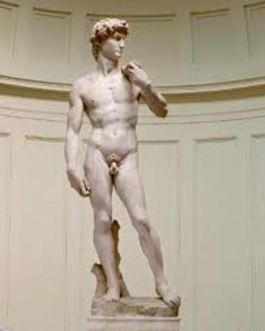 Michelangelo sculpts the David